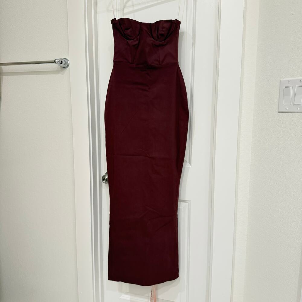 NWT House of CB Lucia Grape Strapless Corset Maxi Dress Size Small - Picture 3 of 6